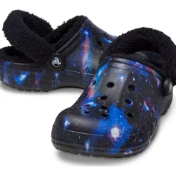 Crocs Baya Lined Fuzz Strap Graphic Clog