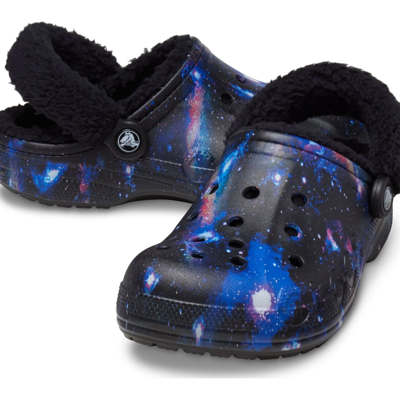 Crocs Baya Lined Fuzz Strap Graphic Clog